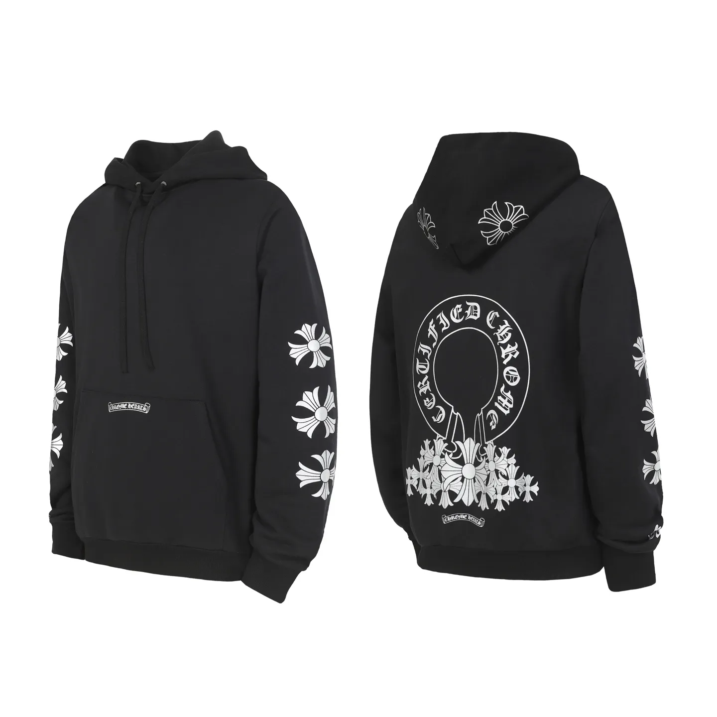 P240 3111 cross-border running quantity model, please do not place an order if you pursue quality - Chrome Hearts/Chrome Hearts Horseshoe Sanskrit printed hooded sweatshirt - High weight, high density and high quality. The wool is soft, delicate and skin-friendly. It feels soft and silky. It has excellent warmth and skin-friendly properties. - Custom-woven and custom-dyed, no color difference. No matter the fabric or workmanship details, it beats the ordinary version on the market. -Colour: black -Size: S M L XL